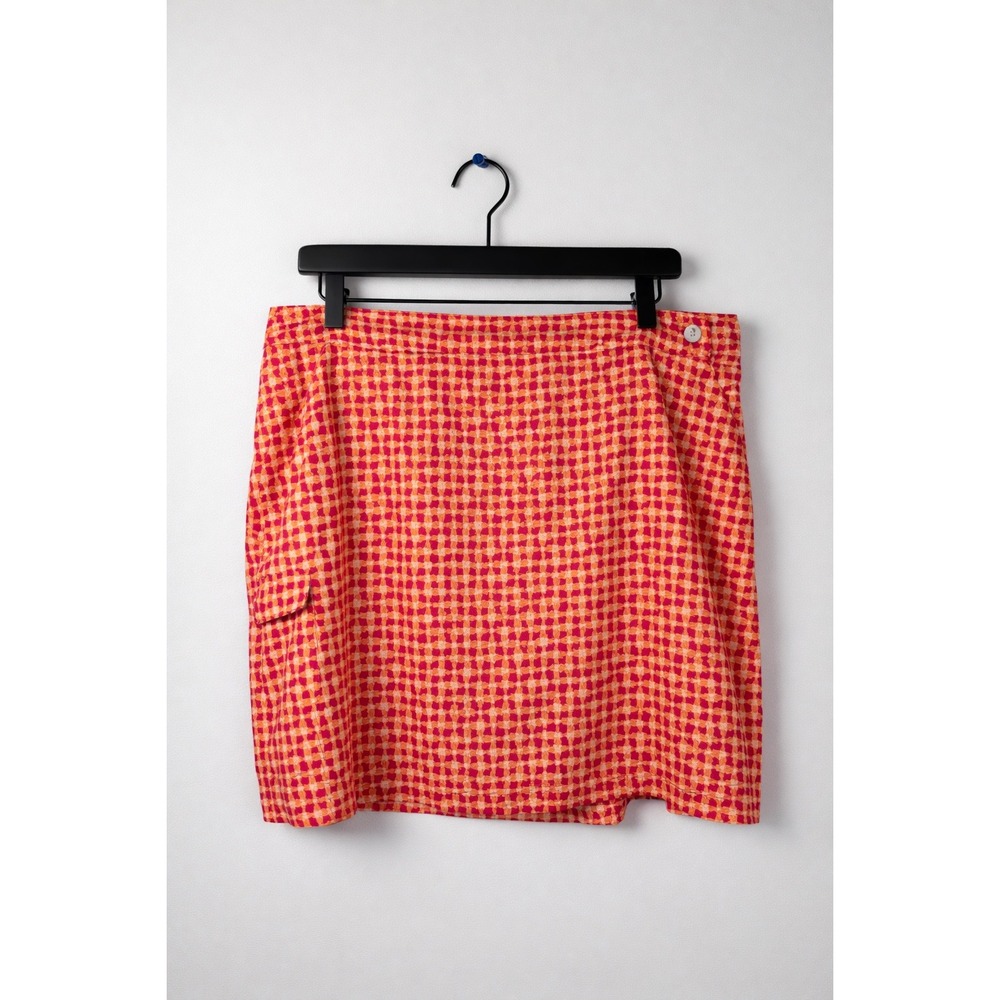 Columbia Omni-Freeze Cooling Athletic Skort Women 12 Pink‎ Orange Geo Print
